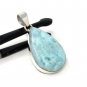Larimar Pendant; GemstoSterling Silver Pendant Natural Gemstone Pendant 45mm x 23mm Default Title