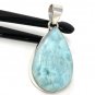 Larimar Pendant; GemstoSterling Silver Pendant Natural Gemstone Pendant 45mm x 23mm Default Title
