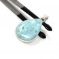 Larimar Pendant; GemstoSterling Silver Pendant Natural Gemstone Pendant 45mm x 23mm Default Title