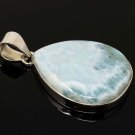 Larimar Pendant; GemSterling Silver Pendant Natural Gemstone Pendant 46mm X 26.75mm Default Title