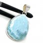 Larimar Pendant; GemSterling Silver Pendant Natural Gemstone Pendant 46mm X 26.75mm Default Title
