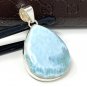 Larimar Pendant; GemSterling Silver Pendant Natural Gemstone Pendant 46mm X 26.75mm Default Title