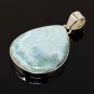 Larimar Pendant; GemSterling Silver Pendant Natural Gemstone Pendant 46mm X 26.75mm Default Title