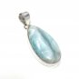 Larimar Pendant; GSterling Silver Pendant Natural Gemstone Pendant 47.25mm x 19.5mm Default Title