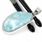 Larimar Pendant; GSterling Silver Pendant Natural Gemstone Pendant 47.3mm X 19.35mm Default Title