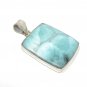 Larimar Pendant; GemsSterling Silver Pendant Natural Gemstone Pendant 47mm x 30.5mm Default Title