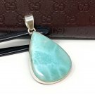 Larimar Pendant; GemstoSterling Silver Pendant Natural Gemstone Pendant 48.25x 27mm Default Title