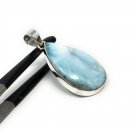 Larimar Pendant; GemSterling Silver Pendant Natural Gemstone Pendant 48.5 x 22.75mm Default Title