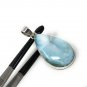 Larimar Pendant; GemSterling Silver Pendant Natural Gemstone Pendant 48.5 x 22.75mm Default Title