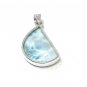 Larimar Pendant; GemstoSterling Silver Pendant Natural Gemstone Pendant 48mm x 22mm Default Title
