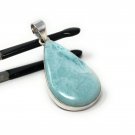 Larimar Pendant; GemSterling Silver Pendant Natural Gemstone Pendant 50mm x 22.35mm Default Title