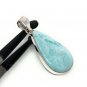 Larimar Pendant; GemSterling Silver Pendant Natural Gemstone Pendant 50mm x 22.35mm Default Title