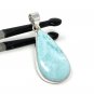 Larimar Pendant; GemSterling Silver Pendant Natural Gemstone Pendant 50mm x 22.35mm Default Title