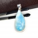 Larimar Pendant; GemSterling Silver Pendant Natural Gemstone Pendant 51.75 x 17.5mm Default Title