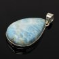 Larimar Pendant; Sterling Silver Pendant Natural Gemstone Pendant 51.75mm X 26.85mm Default Title