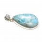 Larimar Pendant; Sterling Silver Pendant Natural Gemstone Pendant 51.75mm X 26.85mm Default Title