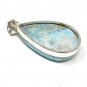 Larimar Pendant; Sterling Silver Pendant Natural Gemstone Pendant 51.75mm X 26.85mm Default Title