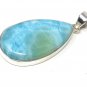 Larimar Pendant; GemsSterling Silver Pendant Natural Gemstone Pendant 52.5mm x 23mm Default Title