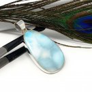 Larimar Pendant; GeSterling Silver Pendant Natural Gemstone Pendant 53.75 X 28.15mm Default Title