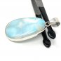 Larimar Pendant; GeSterling Silver Pendant Natural Gemstone Pendant 53.75 X 28.15mm Default Title
