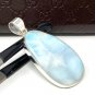 Larimar Pendant; GeSterling Silver Pendant Natural Gemstone Pendant 53.75 X 28.15mm Default Title