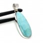 Larimar Pendant; GemstoSterling Silver Pendant Natural Gemstone Pendant 53mm X 18mm Default Title