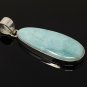 Larimar Pendant; GemstoSterling Silver Pendant Natural Gemstone Pendant 53mm X 18mm Default Title