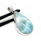 Larimar Pendant; Sterling Silver Pendant Natural Gemstone Pendant 54.75mm X 26.75mm Default Title