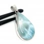 Larimar Pendant; Sterling Silver Pendant Natural Gemstone Pendant 54.75mm X 26.75mm Default Title