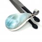 Larimar Pendant; Sterling Silver Pendant Natural Gemstone Pendant 54.75mm X 26.75mm Default Title