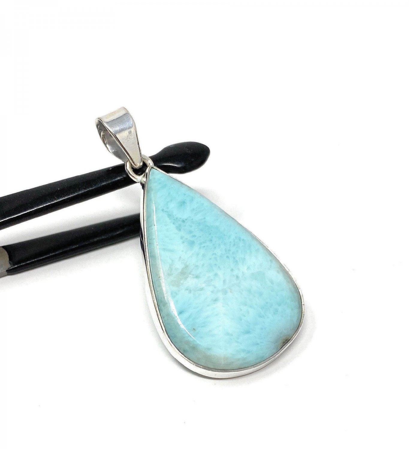 Larimar Pendant; GemstonSterling Silver Pendant Natural Gemstone Pendant 54x27.25mm Default Title