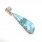 Larimar Pendant; GemSterling Silver Pendant Natural Gemstone Pendant 55.25mm X 19mm Default Title
