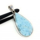 Larimar Pendant; GSterling Silver Pendant Natural Gemstone Pendant 58.2mm X 28.35mm Default Title