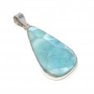 Larimar Pendant; GemstoSterling Silver Pendant Natural Gemstone Pendant 61mm X 27mm Default Title