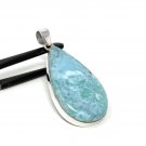 Larimar Pendant; GemSterling Silver Pendant Natural Gemstone Pendant 62mm x 28.45mm Default Title
