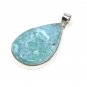 Larimar Pendant; GemSterling Silver Pendant Natural Gemstone Pendant 62mm x 28.45mm Default Title