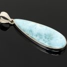 Larimar Pendant; Sterling Silver Pendant Natural Gemstone Pendant 64.25mm X 18.75mm Default Title