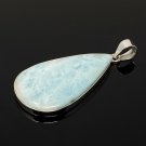 Larimar Pendant; GeSterling Silver Pendant Natural Gemstone Pendant 64.85 X 30.35mm Default Title