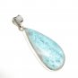 Larimar Pendant; GeSterling Silver Pendant Natural Gemstone Pendant 64.85 X 30.35mm Default Title