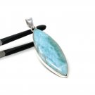 Larimar Pendant; GemstSterling Silver Pendant Natural Gemstone Pendant 66.45 x 21mm Default Title