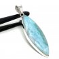 Larimar Pendant; GemstSterling Silver Pendant Natural Gemstone Pendant 66.45 x 21mm Default Title