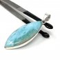 Larimar Pendant; GemstSterling Silver Pendant Natural Gemstone Pendant 66.45 x 21mm Default Title