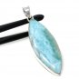 Larimar Pendant; GemstSterling Silver Pendant Natural Gemstone Pendant 66.45 x 21mm Default Title