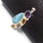 Larimar Pendant; Gemstone Pendant; CAmethyst Pendant Gifts for Her Bohemian Jewelry Default Title