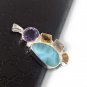 Larimar Pendant; Gemstone Pendant; CAmethyst Pendant Gifts for Her Bohemian Jewelry Default Title