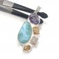 Larimar Pendant; Gemstone Pendant; CAmethyst Pendant Gifts for Her Bohemian Jewelry Default Title