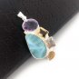 Larimar Pendant; Gemstone Pendant; CAmethyst Pendant Gifts for Her Bohemian Jewelry Default Title