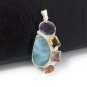 Larimar Pendant; Gemstone Pendant; CAmethyst Pendant Gifts for Her Bohemian Jewelry Default Title