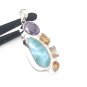 Larimar Pendant; Gemstone Pendant; CAmethyst Pendant Gifts for Her Bohemian Jewelry Default Title