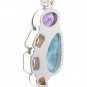 Larimar Pendant; Gemstone Pendant; CAmethyst Pendant Gifts for Her Bohemian Jewelry Default Title